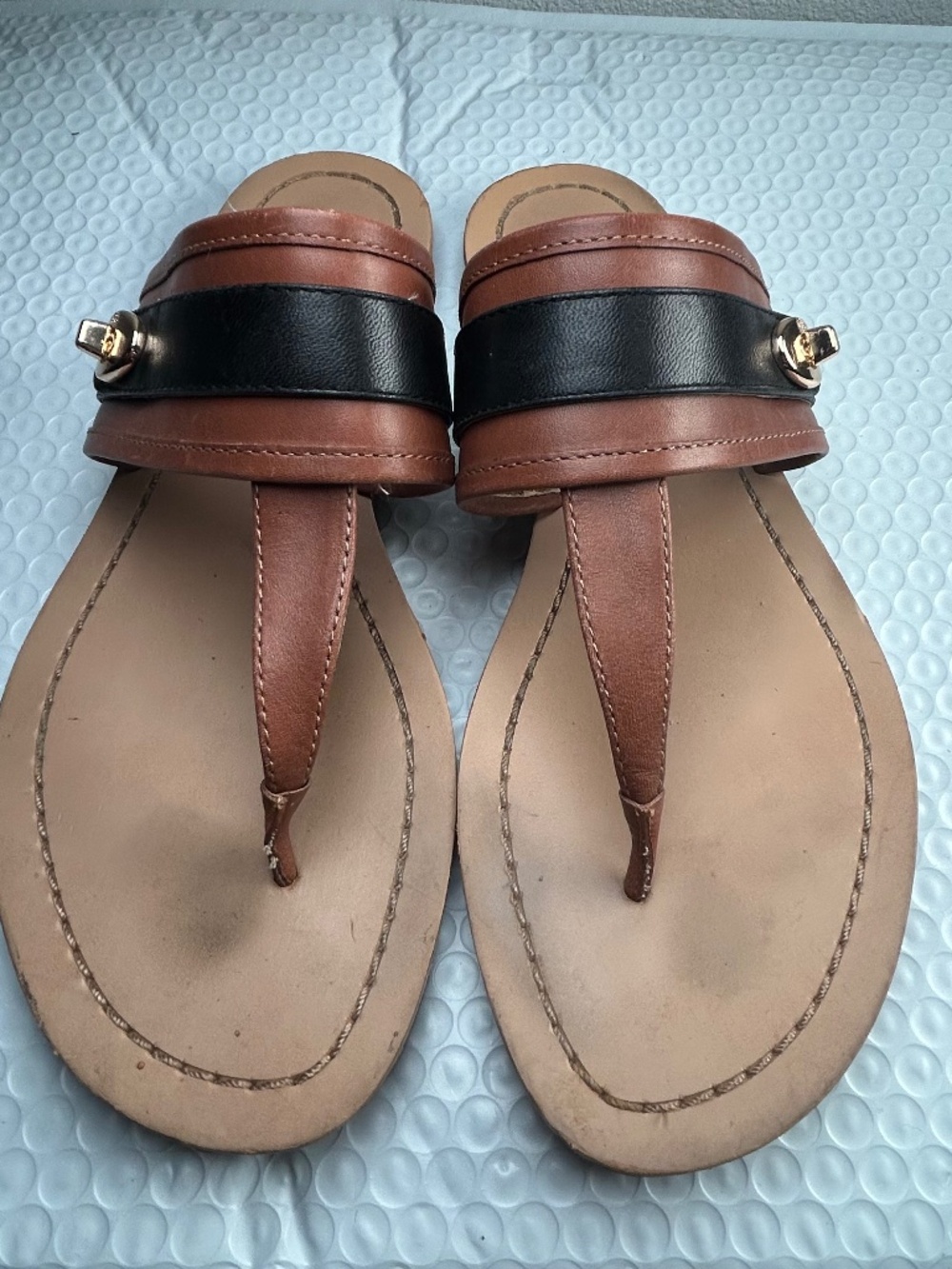 Women's Eileen Coach Sandal Saddle Black Size US 8.5B EUR 38.5